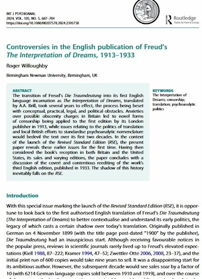 Freuds interpretation of dreams